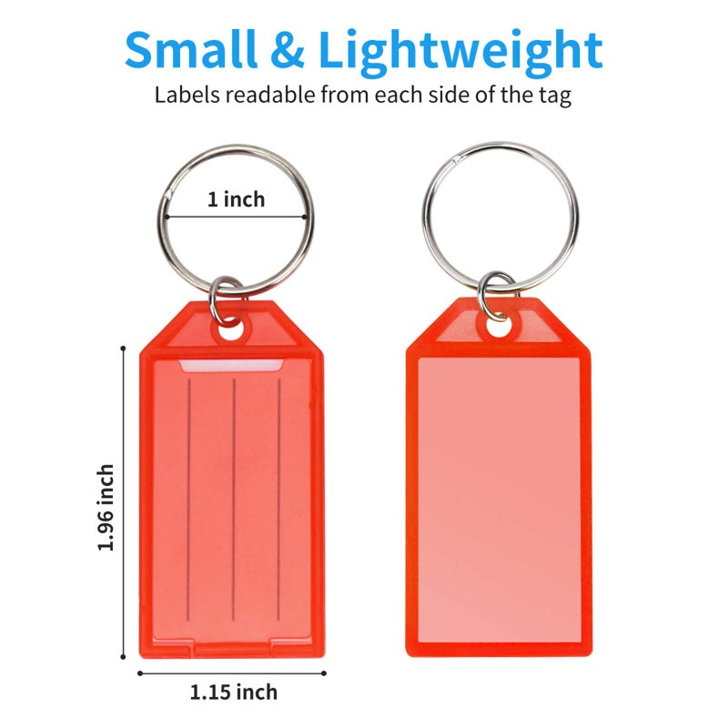 Cuttte 16 Pack Plastic Key Tags, Key Labels with Ring and Label Window, 8 Colors - Image 3